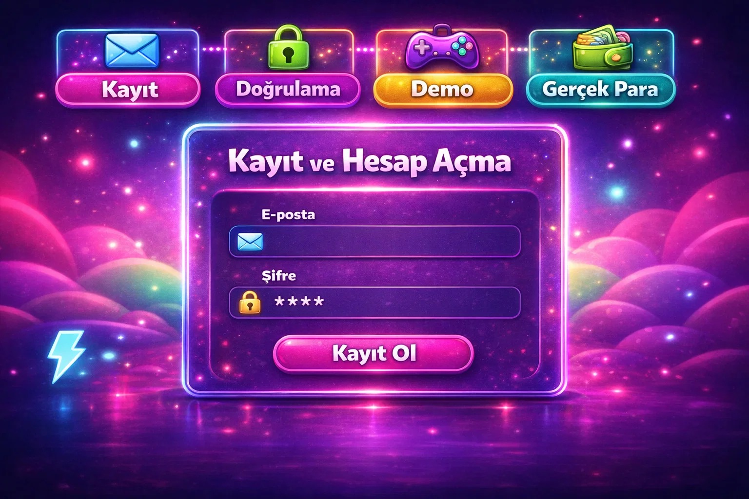 Sugar Rush icin kayit ve hesap acma adimlari